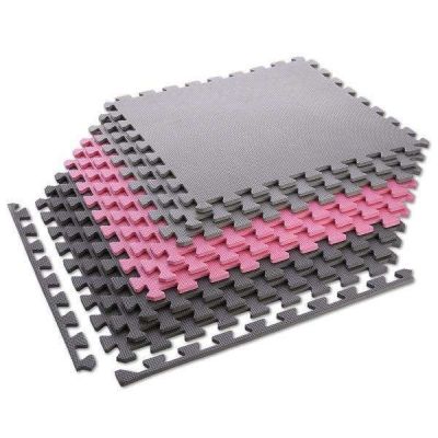 6. Multipack One Fitness MP10 puzzle mat pink and gray 9 pieces 10 mm