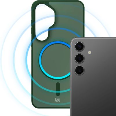 8. 3mk Smoke MagCase for Samsung Galaxy S24 - Green-Translucent