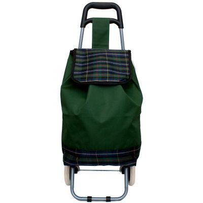 3. SHOPPING TROLLEY BAG ON WHEELS WITH FRAME 31L GREEN