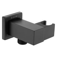 Square angle connector with handset holder