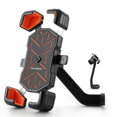 3. Rockbros HW-117 Handlebar Clamp Phone Holder - Black and Orange