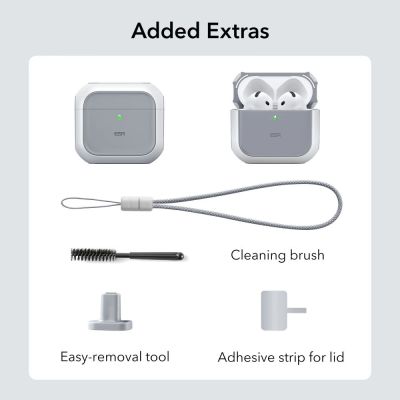 8. ESR Orbit Halolock MagSafe case for Apple AirPods 4 - white