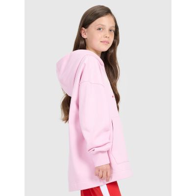 5. Oversized sweatshirt with hood, unzipped, for girls, 4F 4FJRAW25TSWSF2429-56S