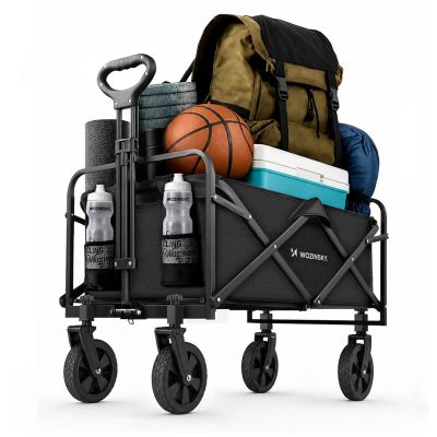 Wozinsky WZP-80 beach, tourist, garden, durable, wide wheels, up to 80 kg - black