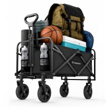 Wozinsky WZP-80 beach, tourist, garden, durable, wide wheels, up to 80 kg - black