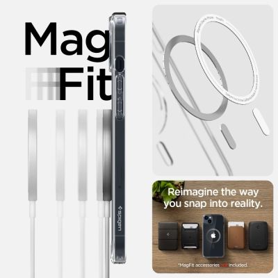 9. Spigen Ultra Hybrid Mag Case with MagSafe for iPhone 14 Plus - Clear Gray