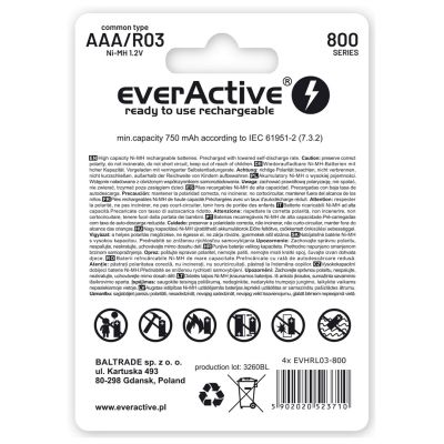 2. everActive EVHRL03-800 battery pack (800mAh ; Ni-MH LSD)