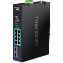 TRENDnet 10-Port Industrial Switch. Gbit PoE+ DIN Rail Switch -20/+65°C