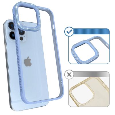 6. Kingxbar Sparkle Series case iPhone 13 Pro with crystals back cover blue