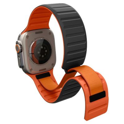 4. Spigen Athlex Air M Strap for Apple Watch 44/45/46/49 mm - Black and Orange