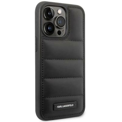 4. Karl Lagerfeld Puffy Elongated Logo Case for iPhone 14 Pro Max - Black