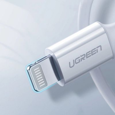 6. Ugreen cable USB Type C - Lightning 3A cable 0.25 m white (US171)