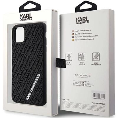 8. Karl Lagerfeld KLHCN613DMKRLK iPhone 11 / Xr 6.1" black/black hardcase 3D Rubber Multi Logo