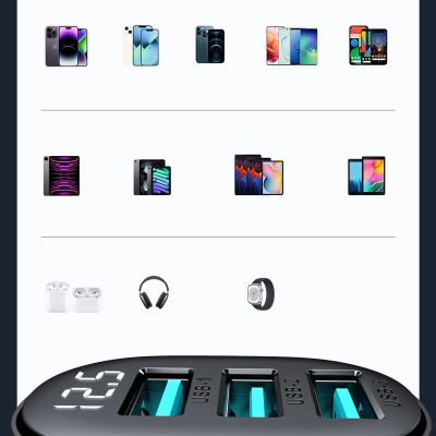 15. Joyroom JR-CCD03 3.4A Car Charger with Display 3x USB-A - Black