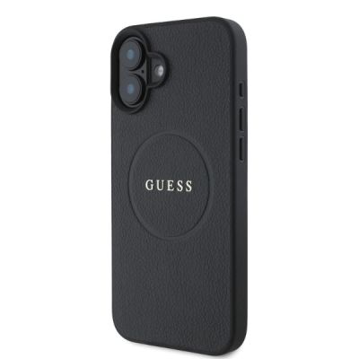 3. Guess Grained Gold Ring MagSafe case for iPhone 16 - black