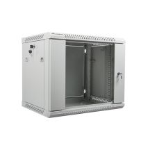 Lanberg WF01-6409-10S single-section cabinet (9U; 500mm / 600mm / 450mm; wall-mounted; Glass; 19''; gray)