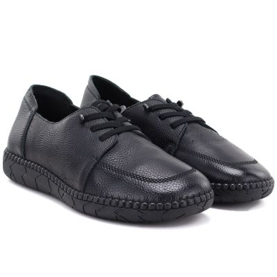 4. Jezzi JH01-1 comfortable black women's leather shoes
