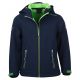 TrollKids Kids Trollfjord Jacket navy/light green softshell jacket with reflective elements (161-120)