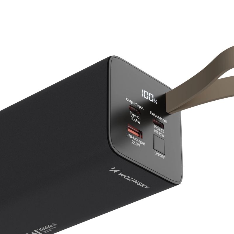3. Powerbank Wozinsky K65+ 65W 30000mAh 2x USB-C, 1x USB-A 65W - gray