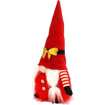 7. DECORATIVE SANTA CLAUS GNOME 40CM WITH GOLDEN BOW