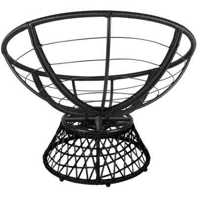 12. 360-DEGREE SWIVEL GARDEN CHAIR WITH RED CUSHION