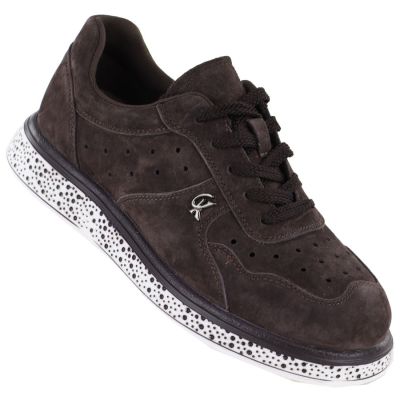 Women's brown suede leather shoes Vinceza 66903