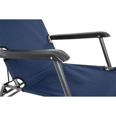6. MULTIPLE-POSITION LEVEL CHAIR WITH HEADREST, NAVY BLUE