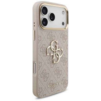 4. Guess 4G Big 4G Classic Logo Big Strap Metal Buttons Case for iPhone 17 Pro Max - Pink
