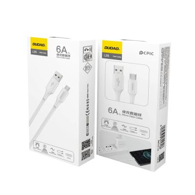 3. Dudao L2SM USB-A / micro USB 6A cable 1.2 m - white