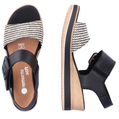 15. Remonte W RKR646 Leather Wedge Sandals