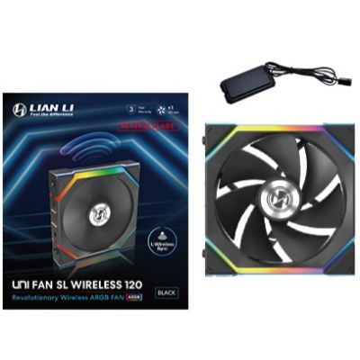 Lian Li UNI FAN SL Wireless 120 Reverse Blade Computer Case Fan 12 cm Black 1 pc.