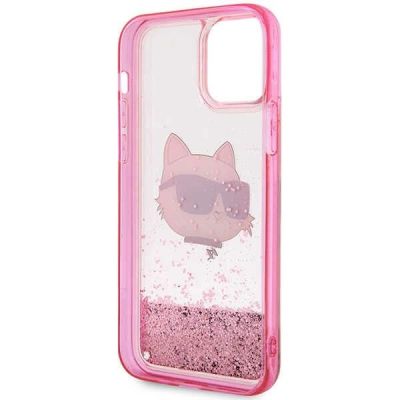 7. Karl Lagerfeld KLHCP12MLNCHCP iPhone 12/ 12 Pro 6.1" pink/pink hardcase Glitter Choupette Head