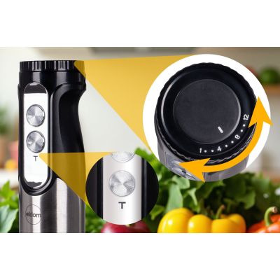 5. ELDOM MULTIFUNCTIONAL BLENDER BL250 VEXI 800W BLACK-SILVER METAL CHOPPING TIP, CONTAINER WITH CHOPPER KNIFE
