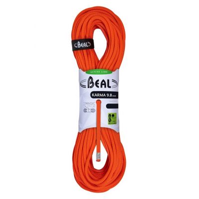 Karma rope 9.8mm 80m-solid orange BEAL