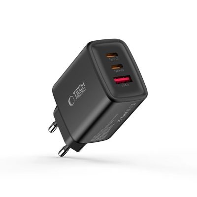 2. Tech-Protect NCA65W-GAN 3-Port 65W Wall Charger - Black