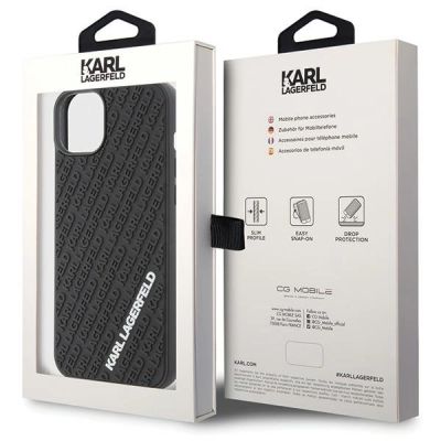 8. Karl Lagerfeld 3D Rubber Multi Logo case for iPhone 15 Plus - black