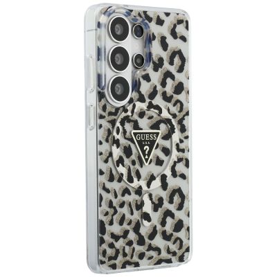 4. Guess IML Leopard Print Triangle MagSafe Case for Samsung Galaxy S26 Ultra - Black