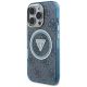2. Guess IML Metal Glitter 4G Circle Triangle MagSafe Case for iPhone 16 Pro Max - Blue