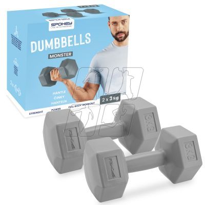 4. Spokey Monster dumbbells 2x 3 kg SPK-943621