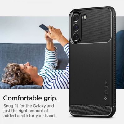8. Spigen Rugged Armor Case for Samsung Galaxy S22 - Matte Black