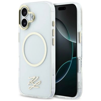 Karl Lagerfeld IML KL Script Logo MagSafe Case for iPhone 17 - Transparent