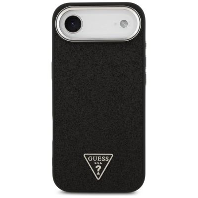 3. Guess Glitter Triangle Logo MagSafe Case for iPhone 17 Air - Black