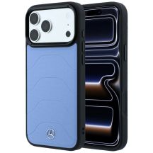 Mercedes Leather Mesh with Bow Line MagSafe Case for iPhone 18 Pro / 17 Pro - Blue