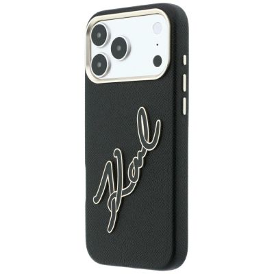 2. Karl Lagerfeld Smooth Big Resin Signature Logo Case for iPhone 18 Pro Max / 17 Pro Max - Black