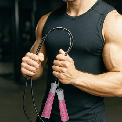 6. FITNESS SKIPPING ROPE PVC 300CM PINK ENERO FIT