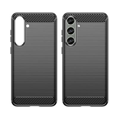 7. Case for Carbon Case Samsung Galaxy S24+ flexible silicone carbon cover - black