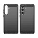 7. Case for Carbon Case Samsung Galaxy S24+ flexible silicone carbon cover - black
