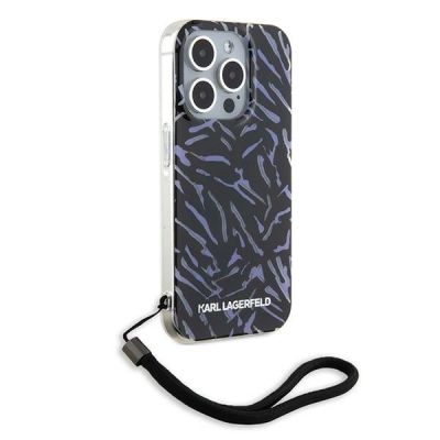 3. Karl Lagerfeld Zebra With Cord iPhone 15 Pro Max Case - Purple