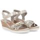 4. Women's gold leather wedge sandals Remonte by Rieker R6266-90