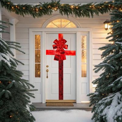 5. DOOR BOW 33x42CM RED RIBBON